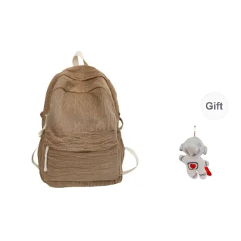 BRABOSTON Washed Denim Backpack Regular Unisex Black/Brown/Khaki