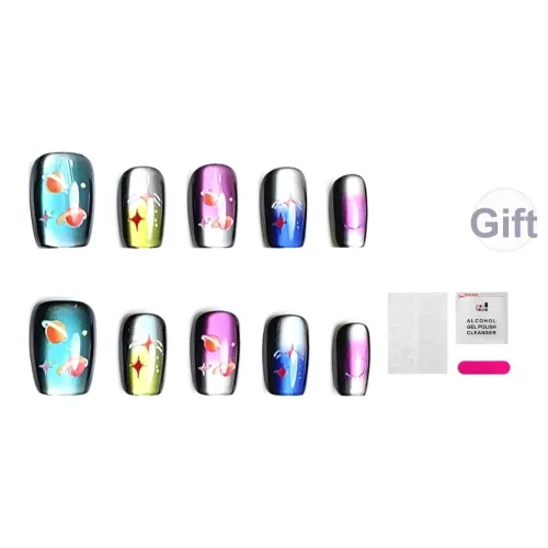 JIABITU Счастье Планета Съемный False Nail Короткий LADDER Однотонный Smudge Новый китайский стиль