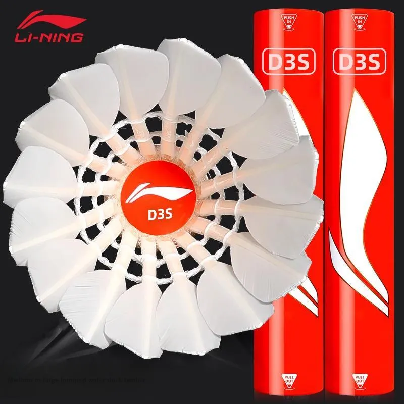 LiNing D3S 12 Pack Duck Feather All Round Duck Feather Match Club Exclusive Shuttlecocks-4