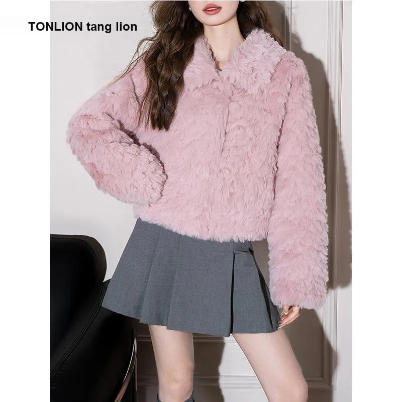 Tonlion Темно-розовый Женские Меховые изделия