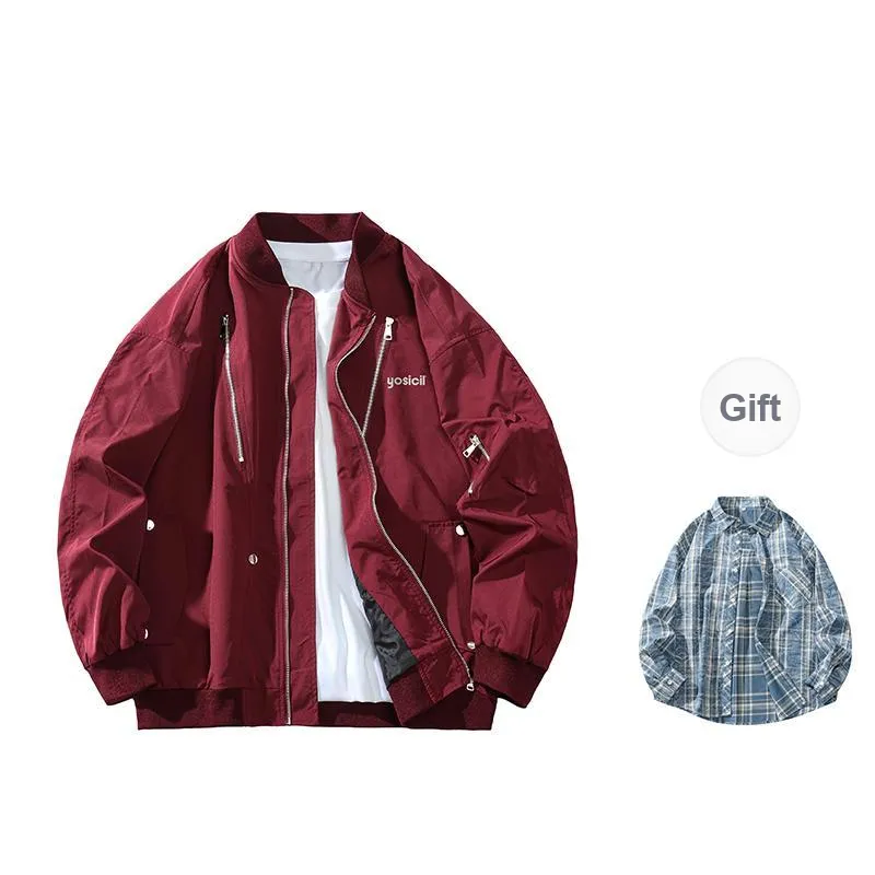 YOSICIL Jackets Coats Unisex Burgundy-12