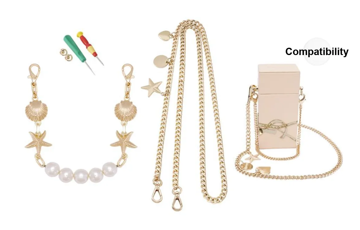 GUYI Metal Bag Accessory Unisex Gold Tone