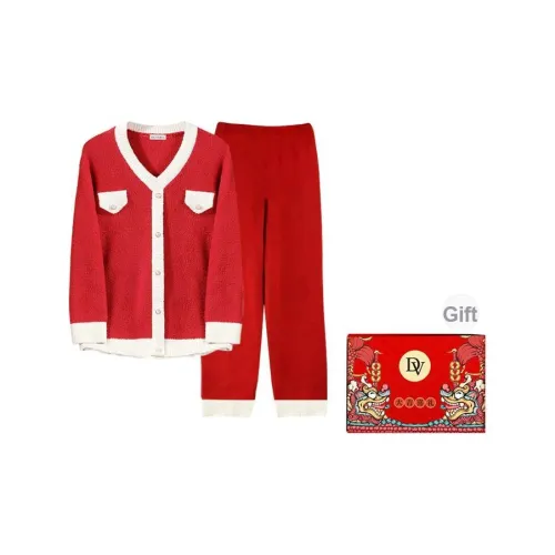 DV Красный Домашняя одежда Набор подарочных наборов для женщин Пижамы