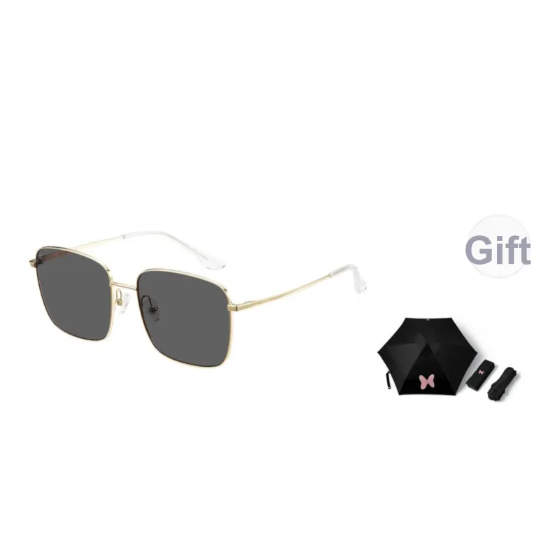 MUJOSH To The Series Of Things Plate Frame Β Titanium Square Sun Protection Sunglasses With Small Face Frame Unisex-0
