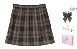 Brown Estate Plaid Skirt