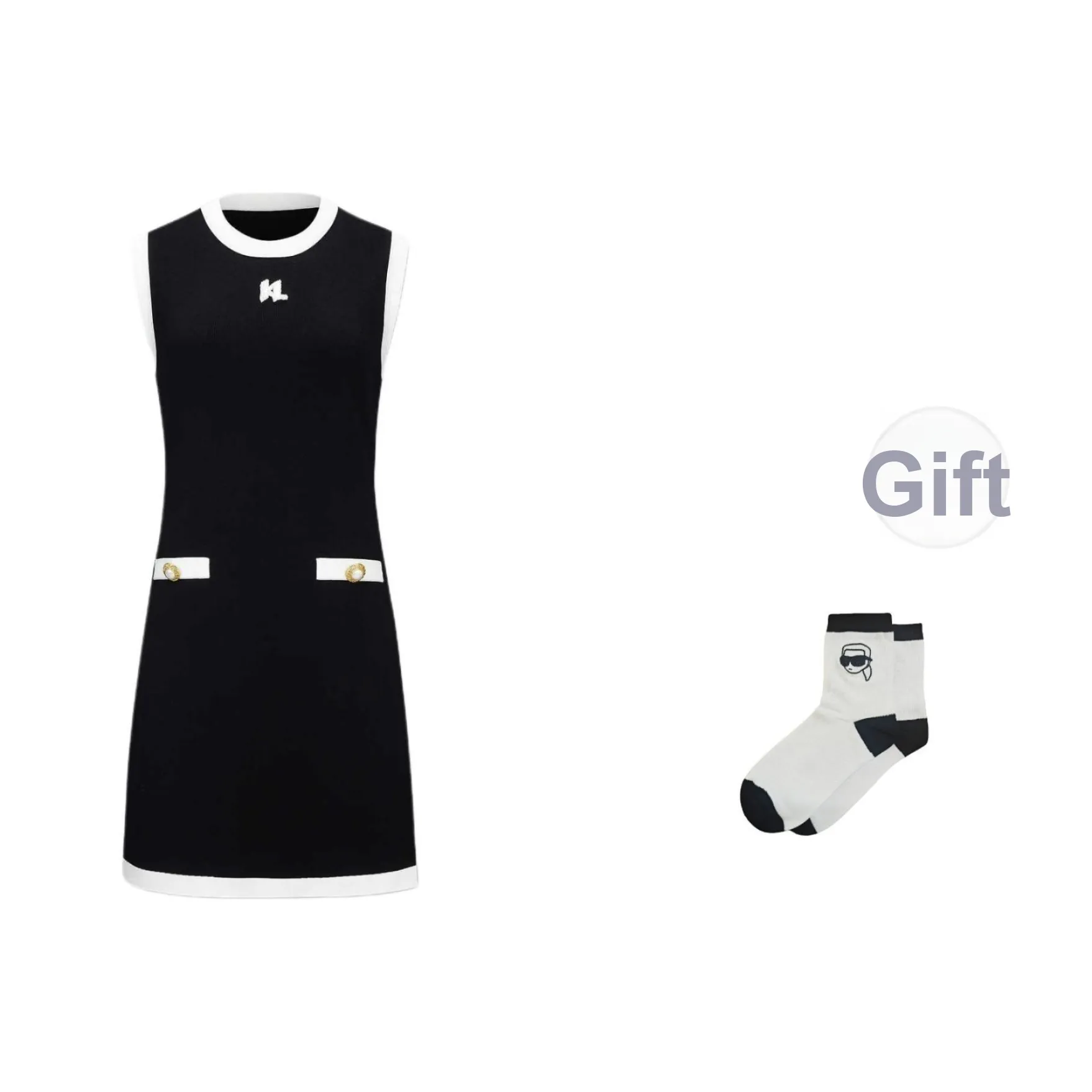 KARL LAGERFELD SS25 Без рукавов Платье Женское Черное