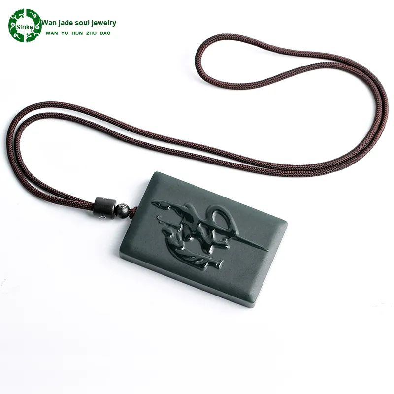 WANYUHUN Pendants Green Jade Unisex-5