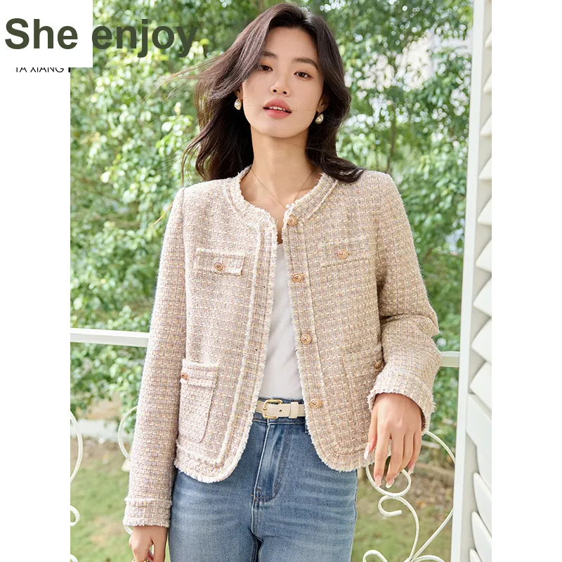 She Enjoys Cropped Coats Women's Clove Yellow-2