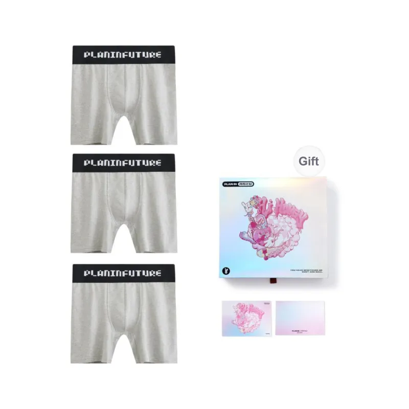 PLAN IN Underpants Men's Combo Set Black White Gray-7