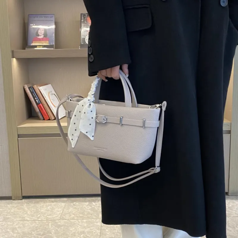 RIVMIND PU Handbag Women's White/Gray/Black/Apricot/Khaki/Coffee-5