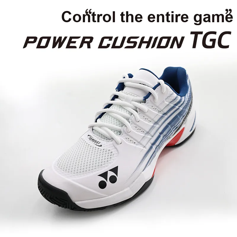 YONEX Balanced Support, Breathable, Lightweight, Impact Resistant Low Top Tennis Shoes Men's White Dark Blue-5
