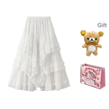 FLIM Casual Long Skirts Women's White Bear Box