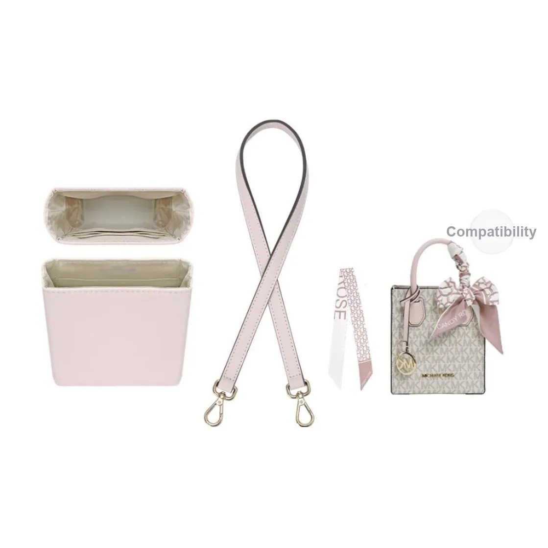 Lan Bao Fan Cow Leather Bag Accessory Transformation Accessories Women's Pink/Brown