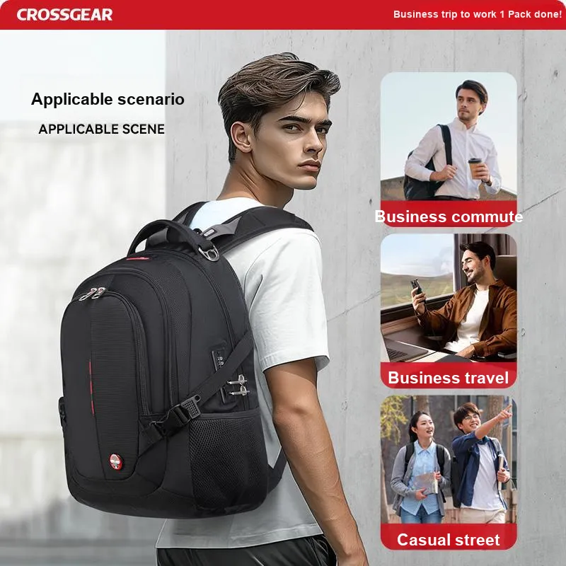 CROSSGEAR Fabric Backpack Unisex Black-2