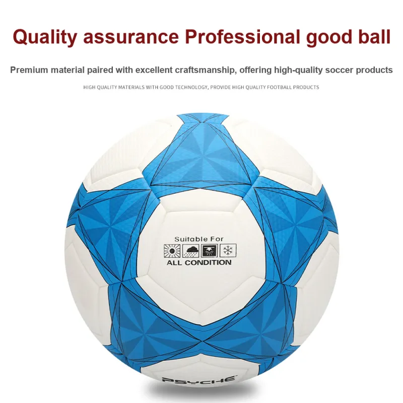 PSYCHE Size 5 Ball Soccer PU Seamless Thermal bonding Unisex Blue White-3
