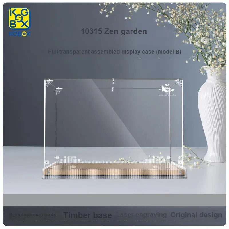 KGBOX For Building Block 10315 Zen Garden Acrylic Building Blocks Dust Cover Model Accessories-9