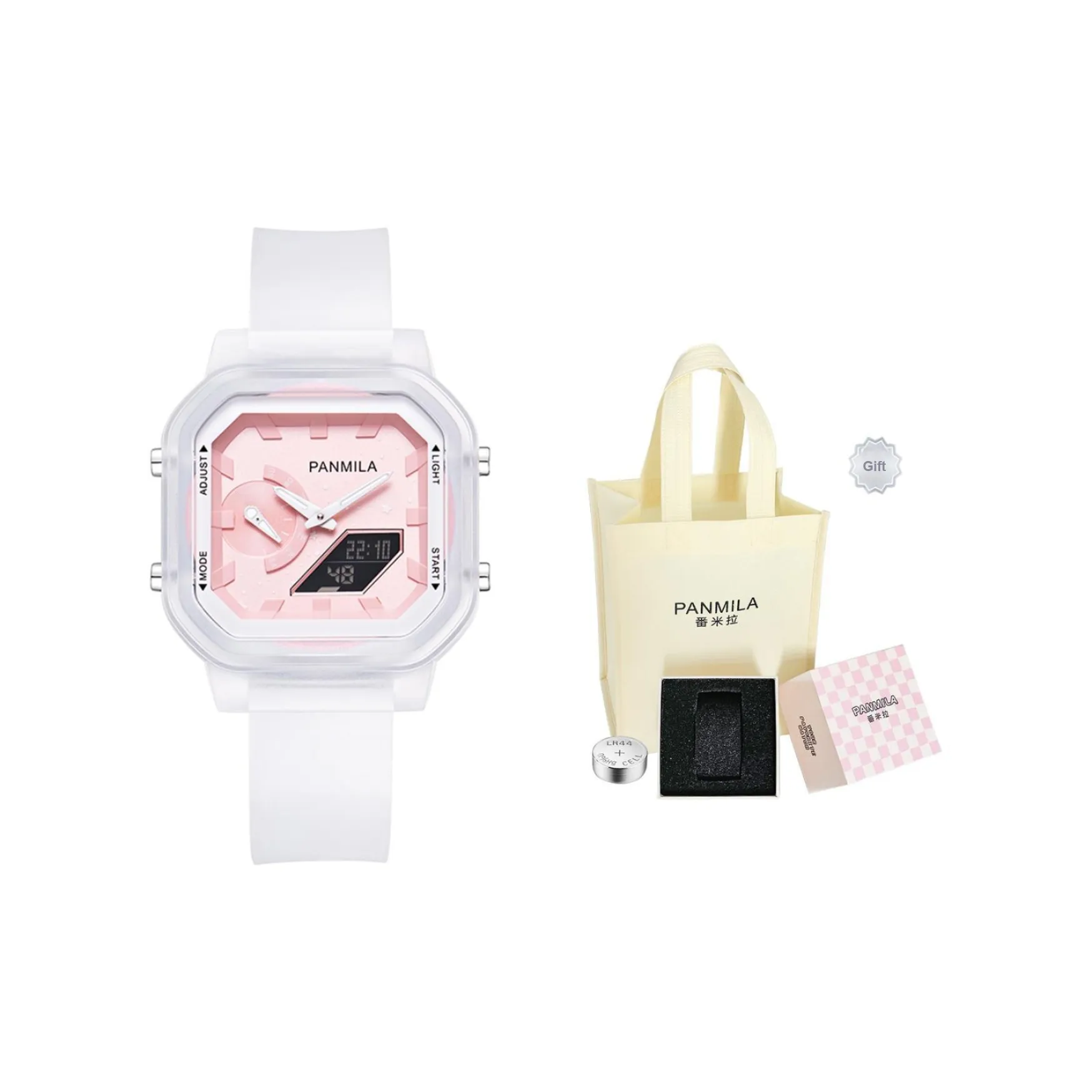 Fanmilla Электронный механизм силиконовый ремешок женские часы розовый циферблат