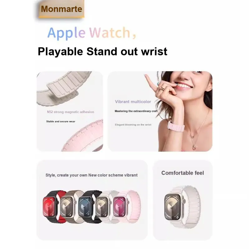 PULAISI Apple Compatibility Watch Band 175~220mm Silicone Material-1