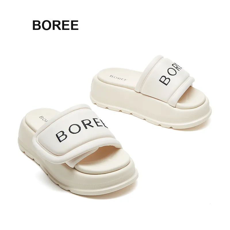 BOREE Slide Slippers Women's White/Black/Pink-3
