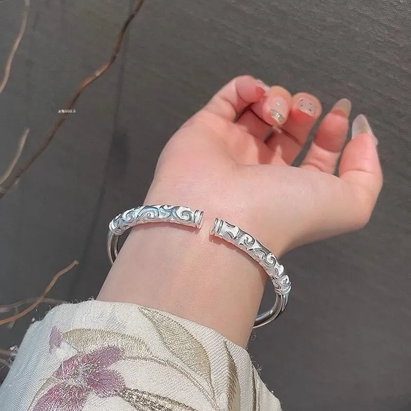 Hui Xuan Charm 999 Fine Silver Bangles Women's-2