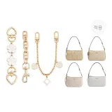 화이트 3종 세트 [체리 블라썸 + 피그 노즈 + 카멜리아 장식 체인 30cm]