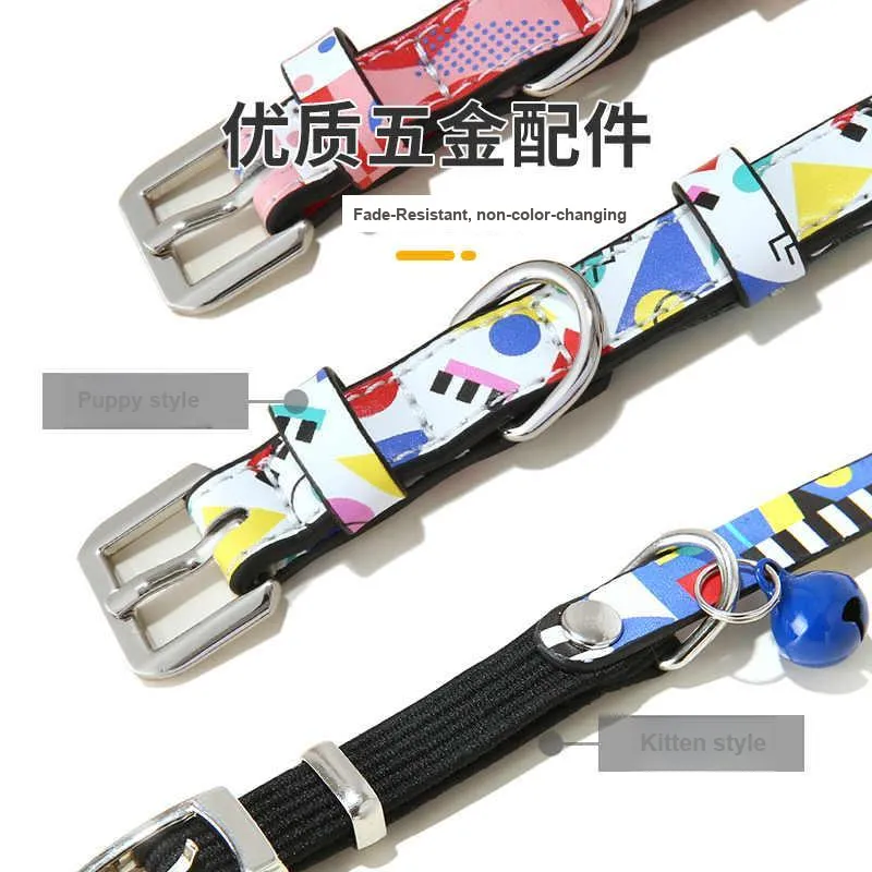UFBemo Dog & Cat Collars, Memphis Collection PU Print Kitten Collar-3