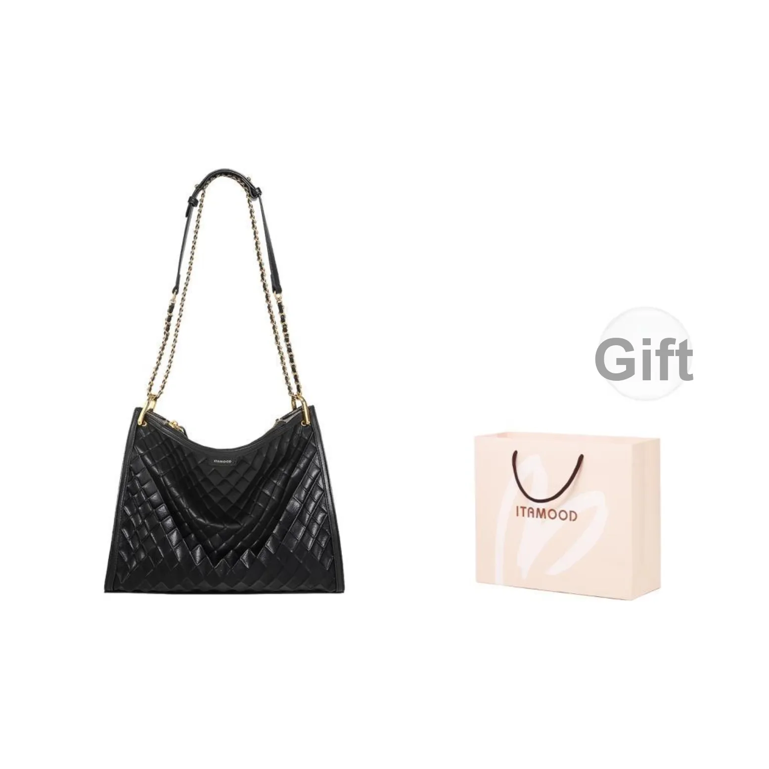 Miao Di PU Soft Leather Handbag, Shoulder Bag Regular Women's Ink Black