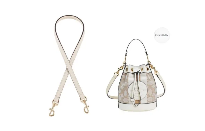 Lan Bao Fan Artificial Leather, Microfiber Bag Accessory, Modified Bag Strap Unisex Ecru-24