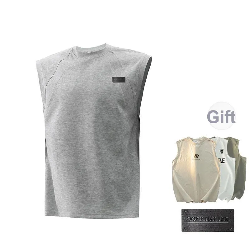 OGEK Tank Top Unisex Light Gray Comes With Random Tank Top+Brooch-0