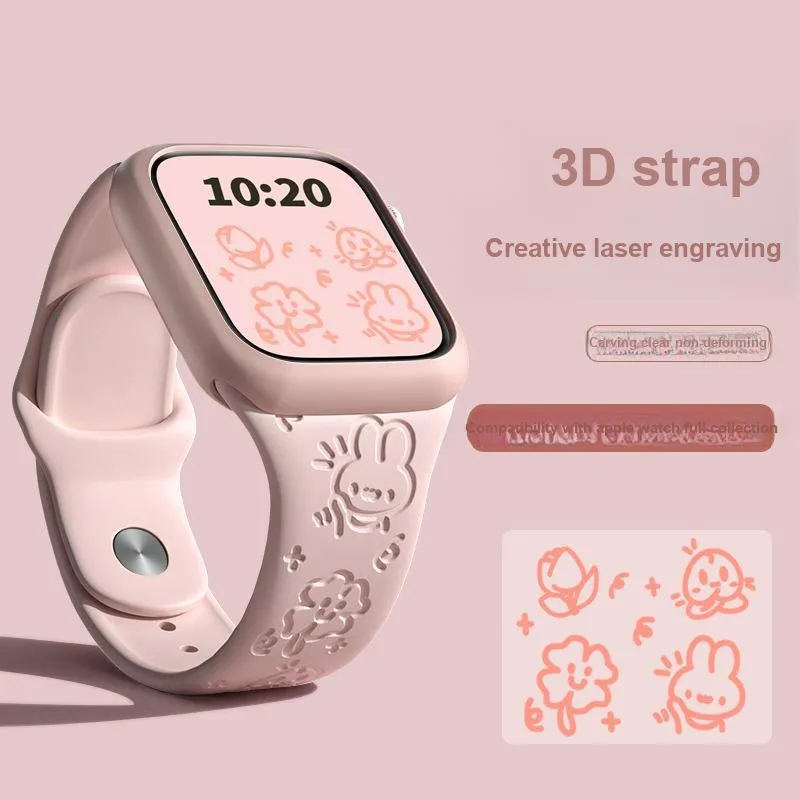 Miss Wrist Apple Compatibility Watch Band 135~235mm Silicone Material-5