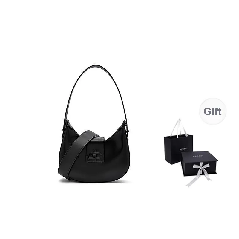 PEDRO Cow Leather Moon Bag Shoulder Bag Regular Women's Light Umber/Black-0