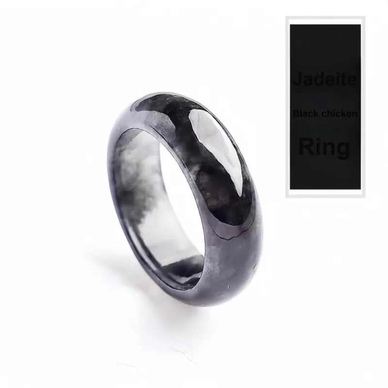 MY WORLD BEGINS AND ENDS WITH YOU Bean Type Jadeite Rings Unisex-2