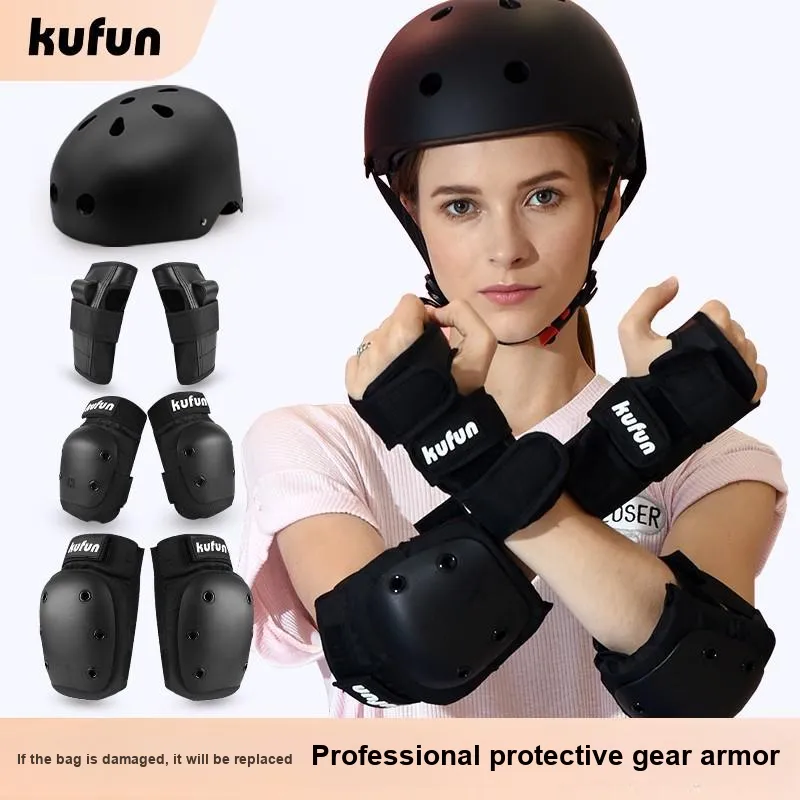 KUFUN Skateboard Protective Gears Composite Material EVA Outdoor Sports Unisex S M L XL Phantom Black-3