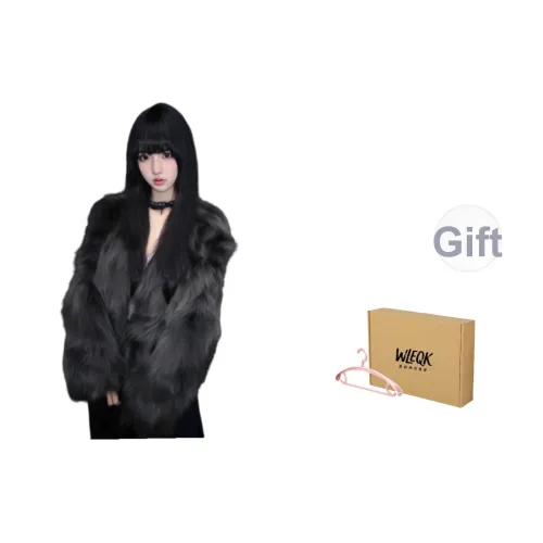 WLEQK Черный Женские Меховые изделия