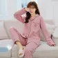 Light Purple Women's Long-Sleeved Solid Color Loungewear