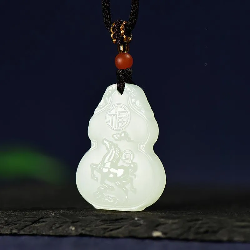 KUNYUYAO Hetian Jade Pendants White Jade Unisex-41