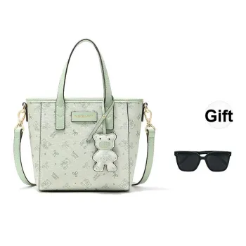 MashaLanti PVC Tote Handbag, Crossbody Bag Regular Women's Light Green/Apricot