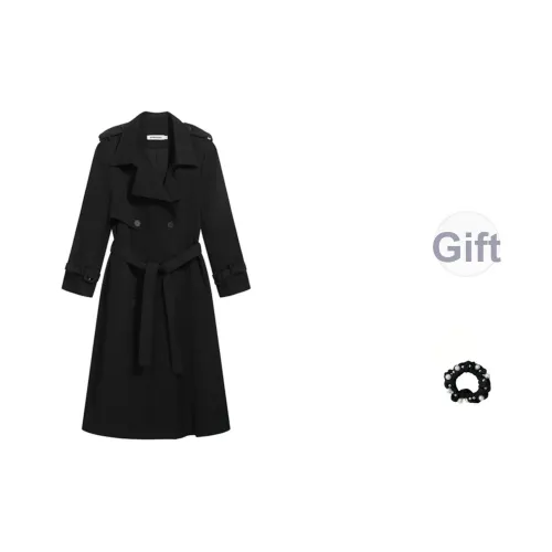 JSUHH Черный + Резинка для волос + Женское пальто