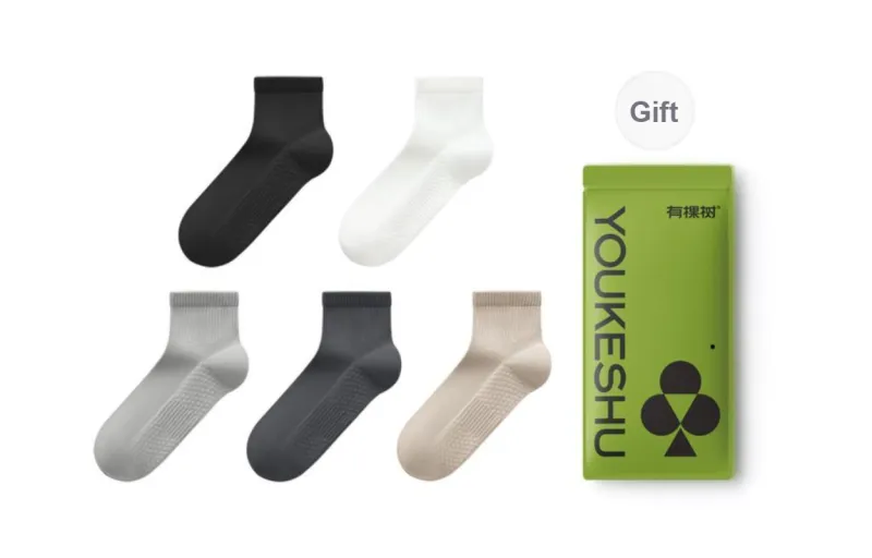 YOUKESHU Mid Calf Socks Men's 5 Pack Gift Box Set-34