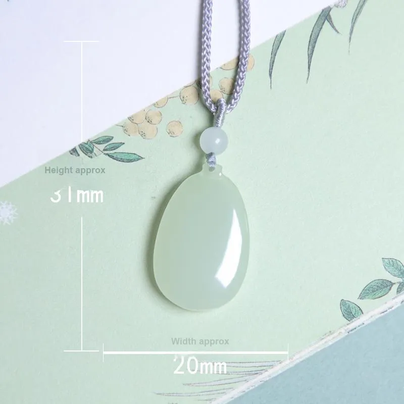 Ingenuity Hetian Jade Necklaces Pale Greenish White Jade Unisex-2