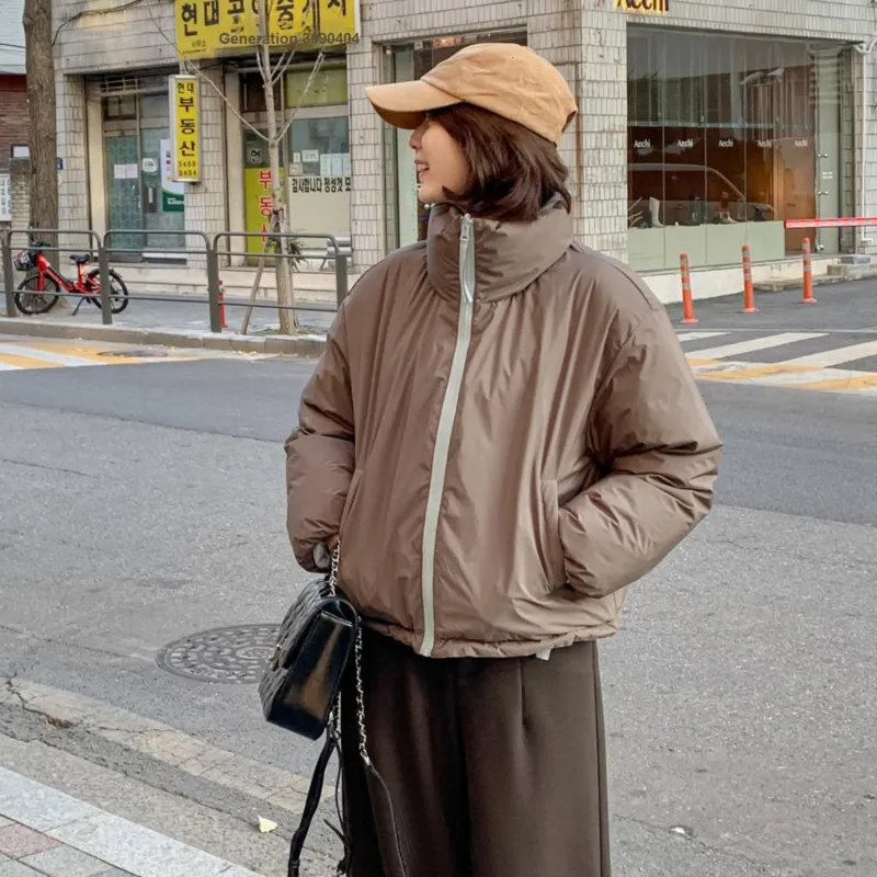 Fstudio Fall And Winter Korean Sweet Style Petite Cropped Down Jacket Coat Women's-6
