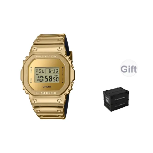 CASIO Кварцевый механизм Смольный ремешок Часы унисекс Золотой циферблат