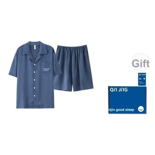 Qin Jing Пижамный комплект Мужской Королевский синий