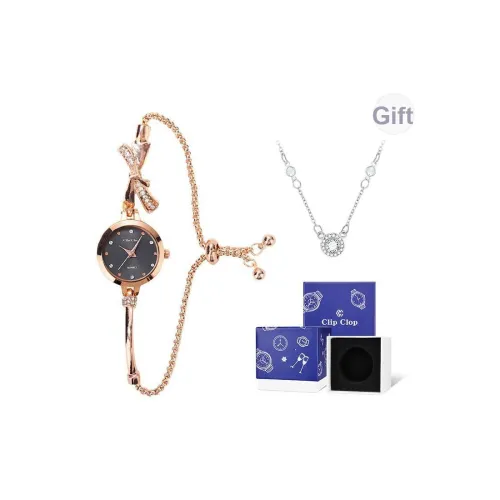 Clip Clop Кварцевый механизм сплав ремешок женские часы белый циферблат