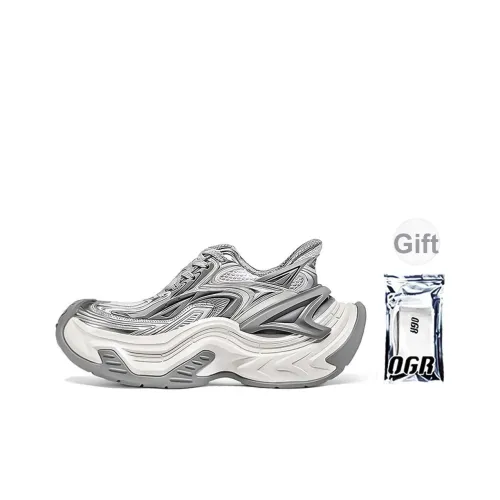 OGR Износостойкие Дышащие Увеличивающие Высоту Низкие Кроссовки для Бега Унисекс Cloud Trace Серый