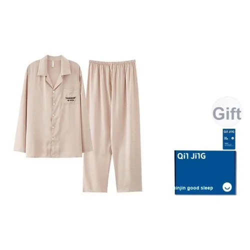Qin Jing Пижамный комплект Мужской Хаки Абрикос