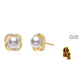 Luxury Beads Pearl Stud Earrings Women's