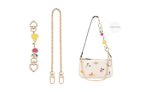 Lan Bao Fan Shoulder Strap Bag Gold-Tone Copper Chain+Tassel Extension Chain