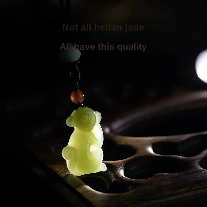 Andaozi Hetian Jade Necklaces Green Jade Unisex-3