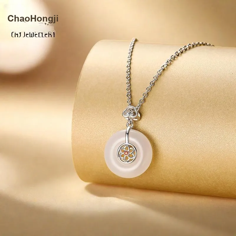 CHAOHONGJI Natural Chalcedony Collarbone Chain Necklace Women's-3